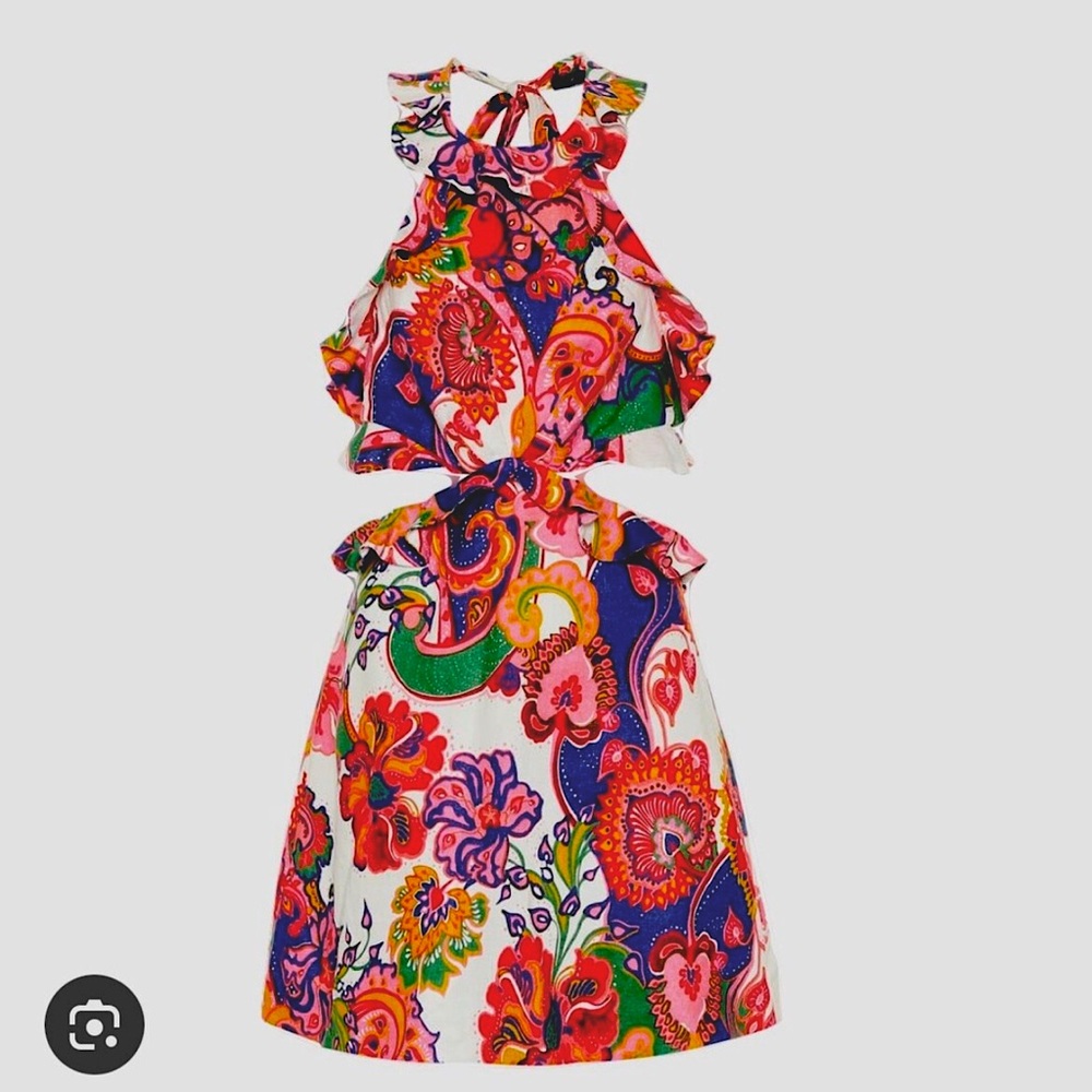 ZIMMERMAN LOVESTRUCK TIE BACK MINI DRESS SIZE SMALL